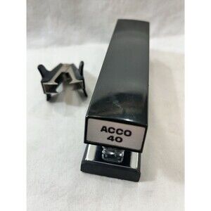 Vintage ACCO 40 Stapler Brown Wood Grain Made in USA Mid Century Office Desk